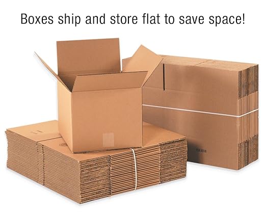 Box USA 5 Pack of Flat-Panel TV Corrugated Cardboard Boxes, 28" L x 6" W x 20" H, Kraft, Shipping, Packing and Moving
