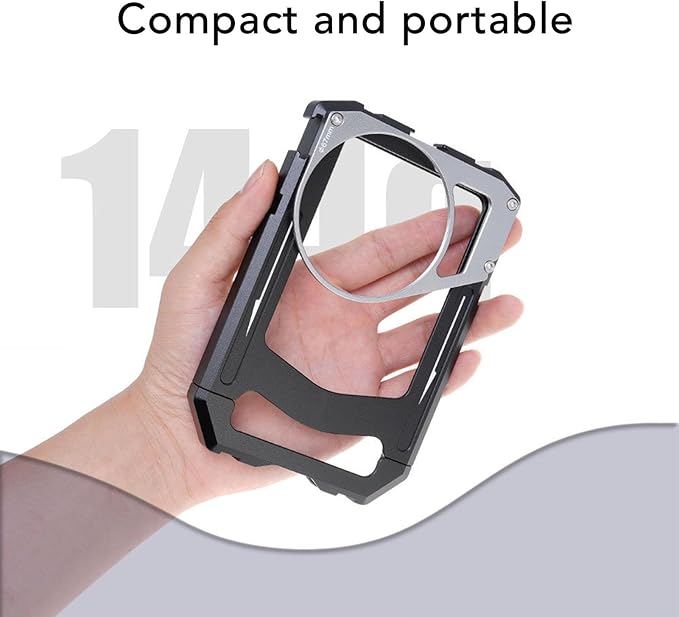 Akozon Telescopic Aluminum Alloy Smartphone Video Rig with Handle and Nd Filter for Live Streaming Vlogging Portrait Recording