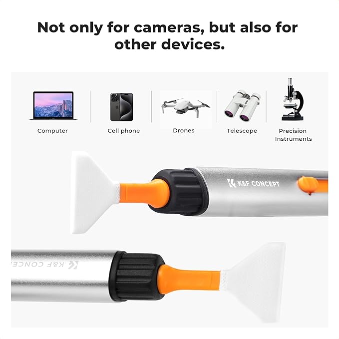 K&F Concept® Versatile Switch Lens Cleaning Pen, Replaceable Pen Tip with Cleaning Brush+Carbon Tip*2+24mm Full-Frame Cleaning Swab*6 for Camera Filters Screen Phone Computer Tablet AR VR Glasses
