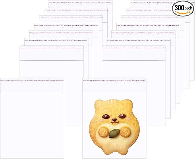 3" x 3" Small Cellophane Bags 300pcs Clear Self Sealing Bags Cello Jewelry Packaging Bags 1 Mil for Earrings Candies Bakery Candle Cookie (12 Sizes to Choose from)