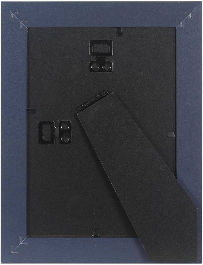 kennethan 5x7 Picture Frame Navy Blue 3 Pcs in 1 set Wooden Frame can Display 4x6 Picture with Mat or 5x7 Without Mat on the Wall