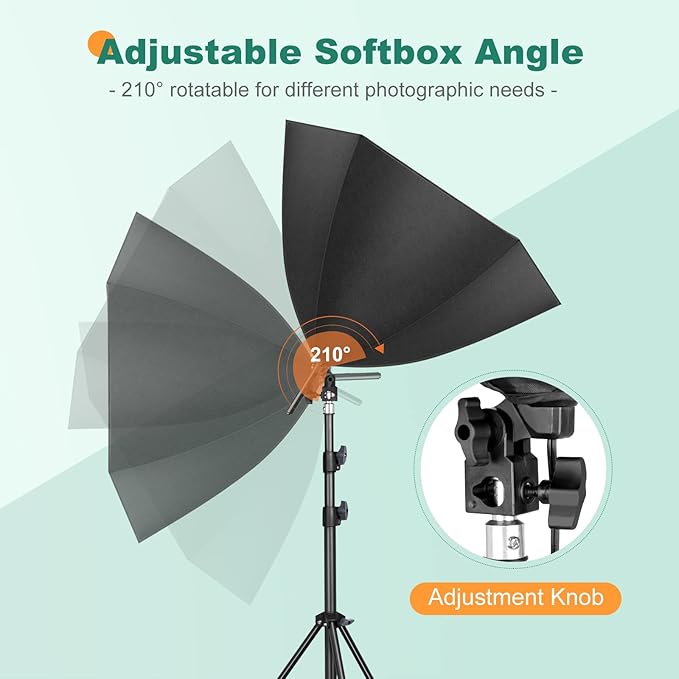 Torjim Softbox Lighting Kit - 30"X30" Professional Photography Lighting for Filming, Model Portrait, Product & Fashion Photography