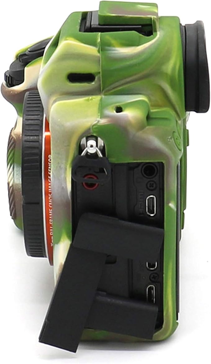 Professional Secure Soft Silicone Camera Case Bag Housing Rubber Body Skin for Sony Alpha A7iii a73 A7R3 A7Riii a7R Mark III a7 Mark III Digital SLR Camera Protective Case (Army Green)