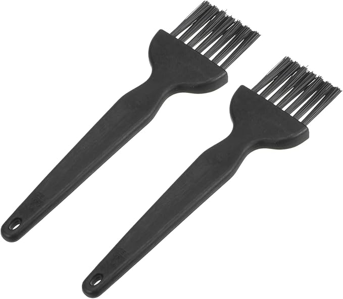 uxcell 2 Pcs Anti Static ESD Brush Plastic Handle Nylon Lab Cleaning Brushes for Electronics Keyboard PCB BGA Repair Soldering, 25x31mm Bristles