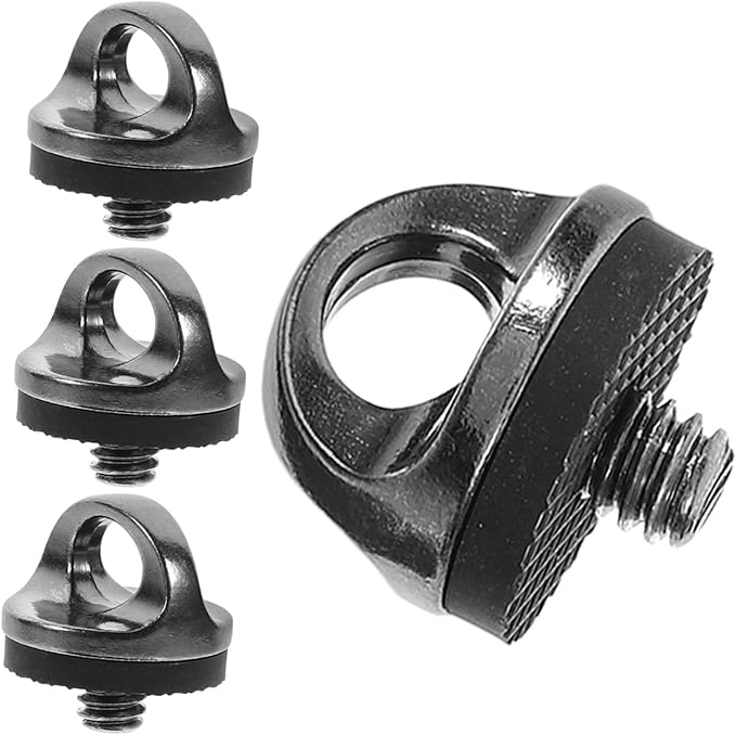 DOITOOL 4pcs Camera D-Ring Screw Accessory for Tripod Quick Release Plate Deep Grey Photography Mounting Hardware for DSLR and Mirrorless Cameras