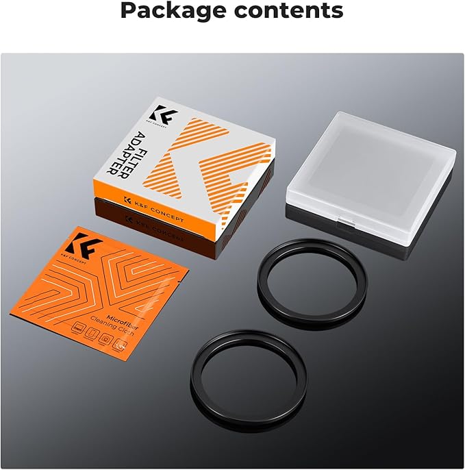 K&F Concept 49-58mm(2 Pcs) Step-Up Ring Adapter, 49mm to 58mm Step Up Filter Ring for 49mm Lens Install 58mm ND CPL UV Lens Filter