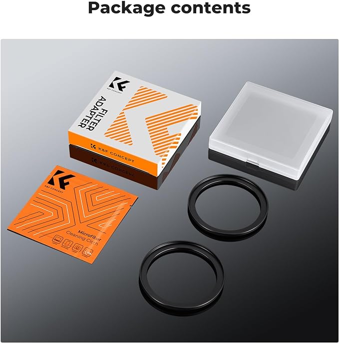 K&F Concept 52-77mm(2 Pcs) Step-Up Ring Adapter, 52mm to 77mm Step Up Filter Ring for 52mm Lens Install 77mm ND CPL UV Lens Filter