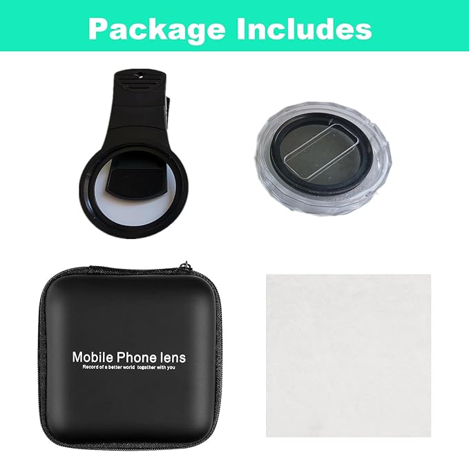 37mm CPL Phone Camera Lens, Clip-On Cellphone Lens CPL Filter Polarizer, Universal Cell Phone Camera Lens Compatible with Most Mobilephone Models(Black)