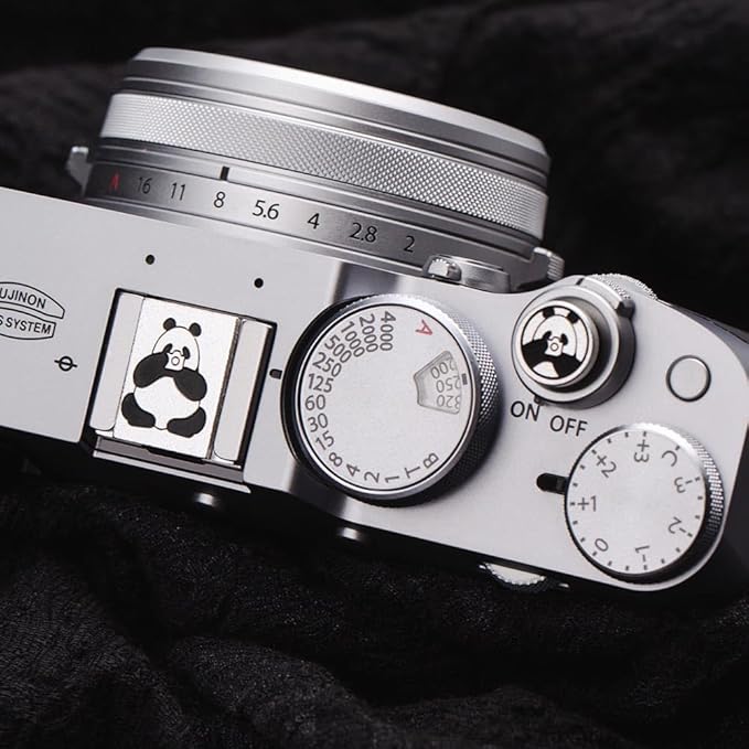Camera Metal Hot Shoe Cover Protector Cap Cute Button Compatible for Fujifilm X100VI X100V X-M5 X-T4 X-T3 for Nikon ZF Z5 Z6 Z6II (Aluminum Alloy-Set)