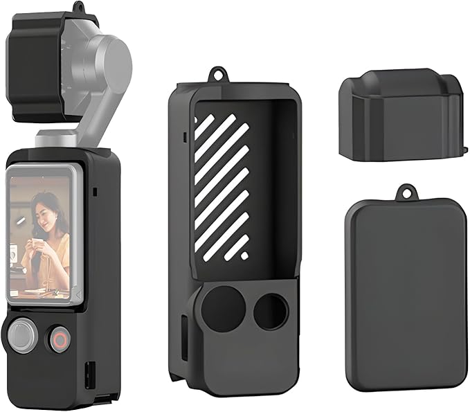 Mechrig All-Round Silicone Protective Case Cover for DJI Osmo Pocket 3, Anti-Scratch, Non-Slip, Shockproof Skin for Camera Body, Lens, Screen, MR79026