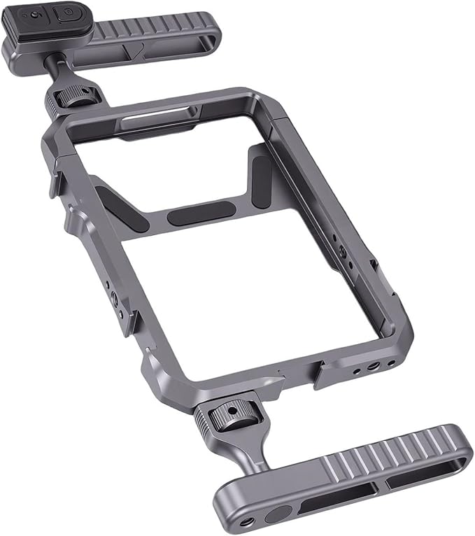 Phone Video Rig, Aluminum Alloy Handheld Stabilizer with Bluetooth Remote, LED Light and Microphone Mount for Filmmaking Vlogging, Suitable for Multiple Applications