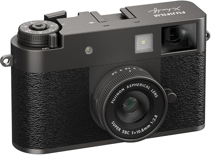 FUJIFILM X Half Premium Compact Digital Camera (Charcoal Silver) Bundle with Fuji Link 3 Smartphone Printer (Clay White) + Instax Mini Film + 64GB Memory Card + Flexible Tripod + Cleaning Kit + More