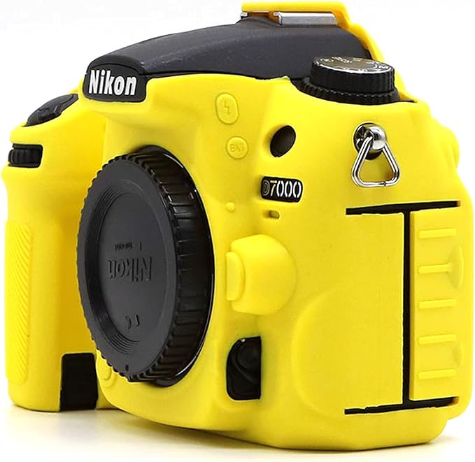 Professional Secure Silicone Camera Cases Bag Housing Rubber Body Skin for Nikon D7000 Digital SLR Camera Protective Case (Yellow)