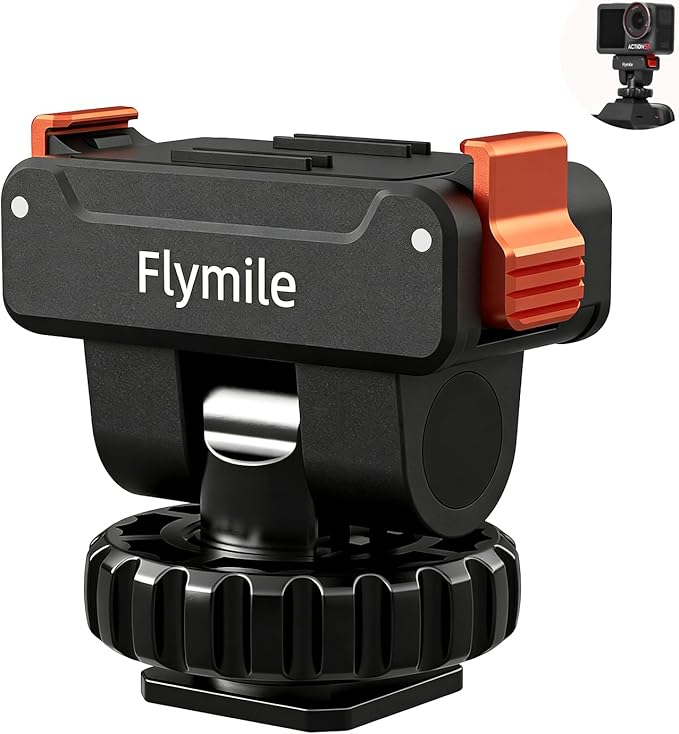 Action 5 Pro/4/3 Cold Shoe Adapter Mount, Magnetic Quick Release Holder for DJI Osmo 360, 180° Adjustable Cold Shoe Camera Adapter with 1/4" Screw Hole for DSLR Photography Accessories