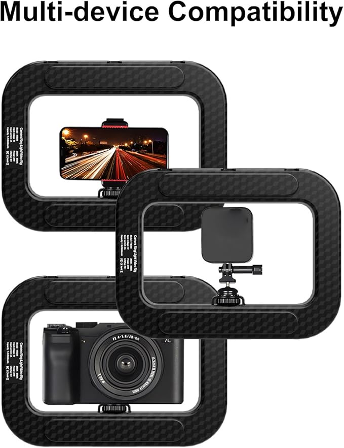 Selfie Phones Ring Light, Smartphone Video Rig, Rechargeable Handheld Phone Video Stabilizer with Phones Holder for Filmmaking