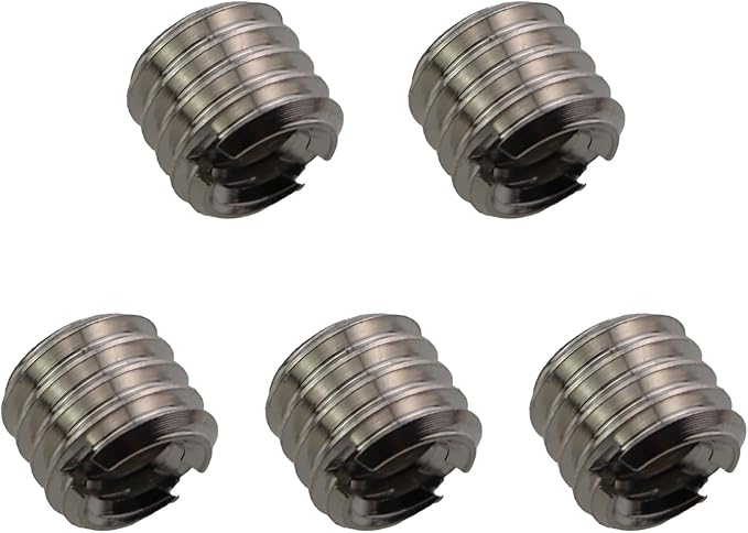 5PCS 1/4 to 3/8 Adapter Screws Full Thread DSLR Camera Tripod Monopod Head Accessory Reducing Sleeve for Microphone Boom Support for Camera Video Equipment