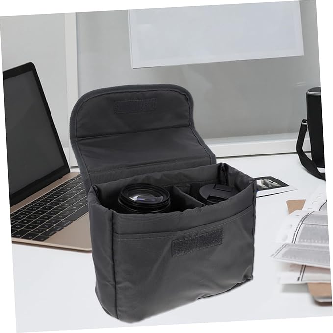 OKUMEYR Padded DSLR Camera Bag Insert with Lens Pouch for Travel and Photography Portable Digital Camera Case Compatible with Backpacks Organizer