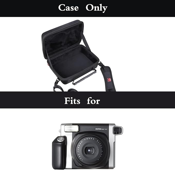 Mchoi Hard Travel Storage Case Fits for Fujifilm INSTAX Wide 400 / Wide 300 Instant Film Camera and Accessories, Case Only (All Black)