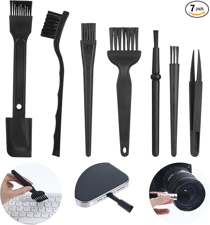7pcs Mini Keyboard Cleaning Kit, Ymapinc Anti Static Keyboard Brush/Dust Brush, Small Cleaning Brushes for Tight Spaces/Thin Brush for Electronics, Computer, Laptop, Camera, Motherboard & Small Parts