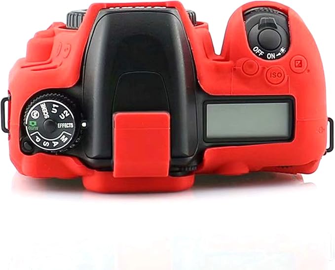 Professional Secure Silicone Camera Cases Bag Housing Rubber Body Skin for Nikon D7500 Digital SLR Camera (Red)