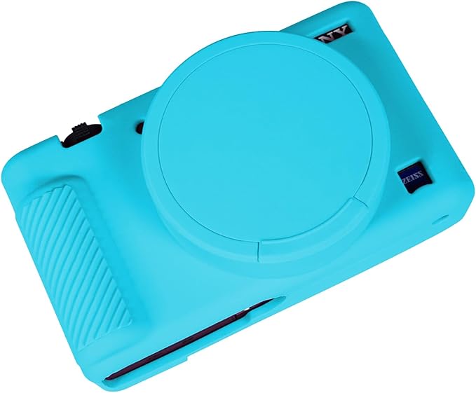 Camera Case for Sony ZV-1, ZV1 Camera Cover Silicone Camera Sleeve Body Skin Protective Case with Removable Lens Cap for Sony ZV 1 Digital Camera, Blue