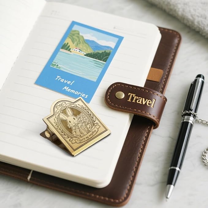 ANATTASOUL Journal Clip Vintage Bunny Metal Brass Clips, Decorative Heavy Duty Journal Page Holder Clips for Book, Paper, Bookmark
