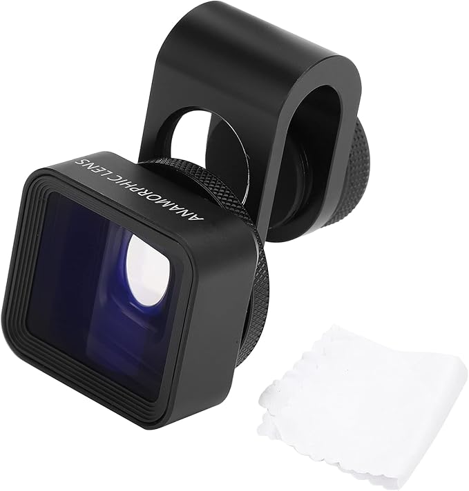 HD Phone Lens,Mobile Anamorphic Lens 1.33X Wide Screen Deformation Filmmaking Lens with Effective Correction,for Most Smartphone