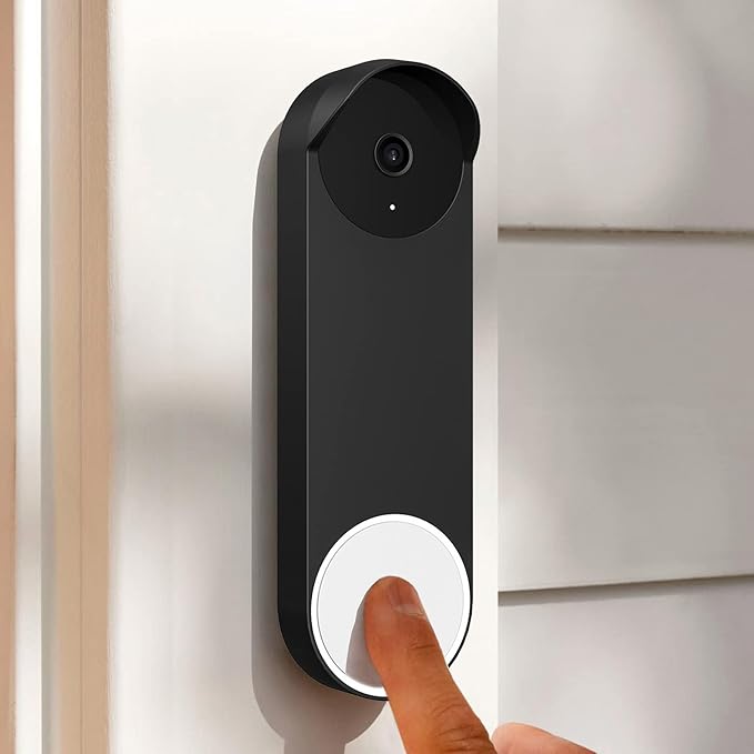 Silicone Case for Google Nest Hello Doorbell (Battery) 2021 Cover - Weatherproof Protective Nest Doorbell Silicone Skin Case (Black)