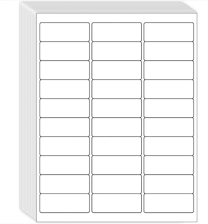 1" x 2-5/8" Shipping Address Labels 30000 Label Stickers Paper for Laser/Inkjet Printer 30 per Page Printable Mailing Labels - Matte, 1000 Sheets