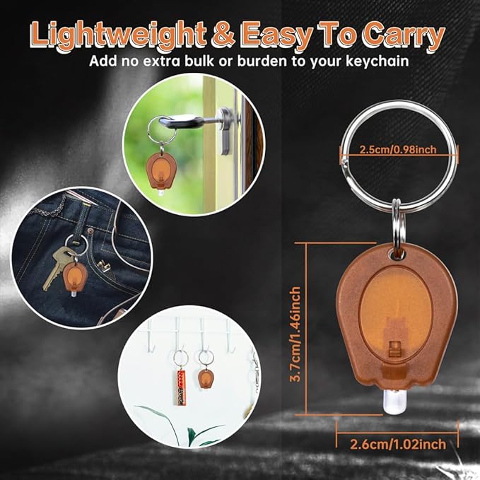 10 Pack Ultra Bright Mini LED Keychain Flashlight, Small Key Ring Flashlight, Portable LED Keychain Light for Outdoor Activities Emergency Light - Brown Shell