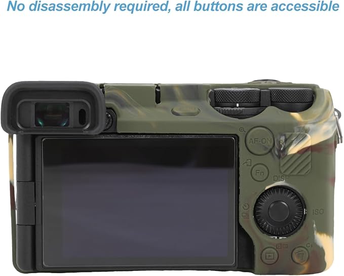 Pocoukate Case for Sony Alpha 6700 Camera, Soft Silicone Protective Cover Skin with A6700 Screen Protector Accessories for Sony Alpha 6700 Camera Silicone Case - Camouflage