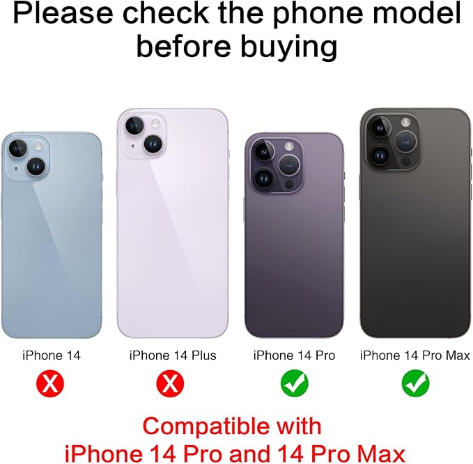 ASDAWN Back Rear Camera Lens Glass Replacement for iPhone 14 Pro Max 6.7 Inches with Pre-Installed Adhesive, ASDAWN Back Camera Lens Glass kit with Installation Manual + Repair Tool Set