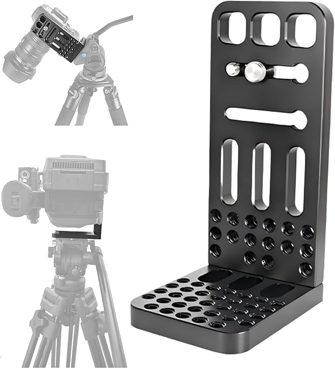 DINESK Camera L Bracket,Universal Vertical Camera Mount Horizontal Switching Tripod Quick Release Plate Compatible with Canon Nikon Sony 4K Video Fujifilm DJI Stabilizer Monopod (Short Version)