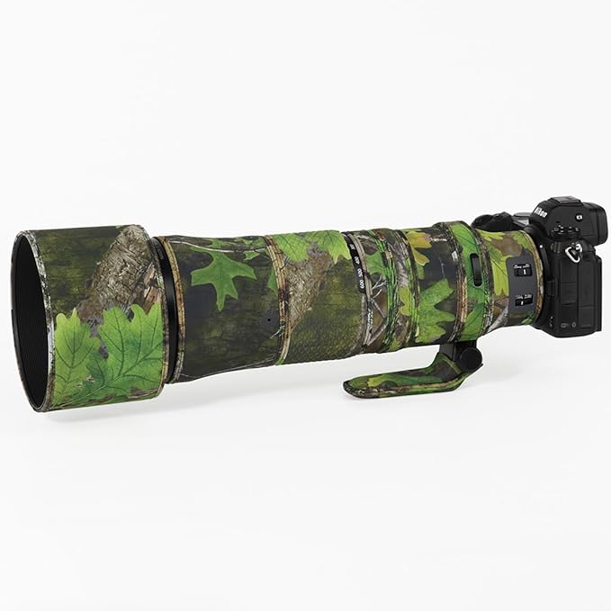 CHASING BIRDS Lens Camouflage Waterproof Coat for Nikon Z 180-600mm f/5.6-6.3 VR Rainproof Lens Protective Cover Version IV (Green Leaf Camouflage)