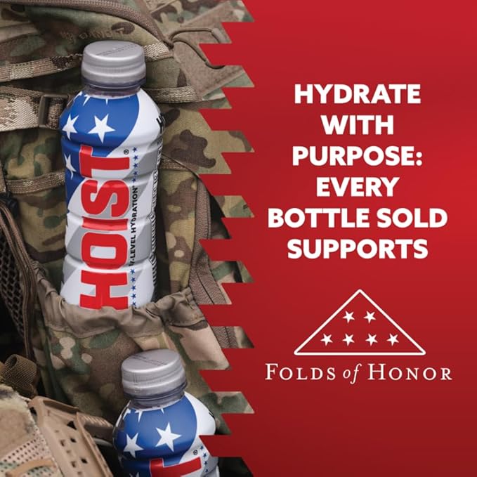 HOIST Premium Military Hydration Electrolyte Drink, Powerful IV-Level Hydration, Clinically Proven Dye Free Performance Drink, Five Star Punch, 16 Fl Oz (Pack of 12)