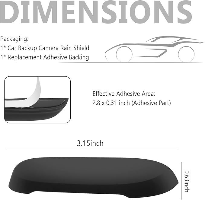 2026 New Wider Backup Camera Rain Shield,Rainproof Reverse Camera Cover for Avoiding Blurry Shots,Non-Destructive Silicone Rear View Cameras Protective Cover with Adhesive