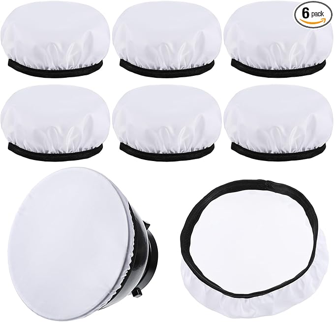 7"/18 CM Light Diffuser, 6 PCS Diffuser Lamp Sock Soft Cover Soft White Diffusers Standard Cloth Diffusers Light Sock Softens The Light-Output, Lampshade Reflector for Studio Strobe Reflectors