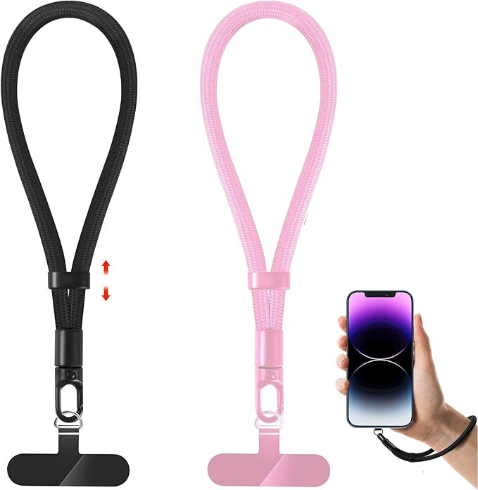 Phone Lanyard, 2 Pack Adjustable Cell Phone Lanyard Strap, Hand Wrist Strap Lanyard with Tether Tabs for Smartphones