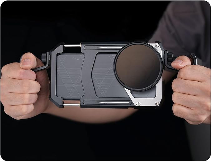 Akozon Telescopic Aluminum Alloy Smartphone Video Rig with Handle and Nd Filter for Live Streaming Vlogging Portrait Recording