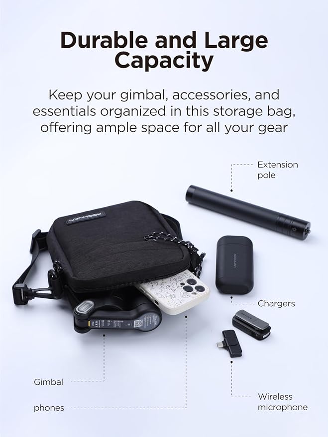 AOCHUAN 3-Axis Gimbal Stabilizer for Smartphone Smart XE & B10 Storage Bag & E10 Extension Rod