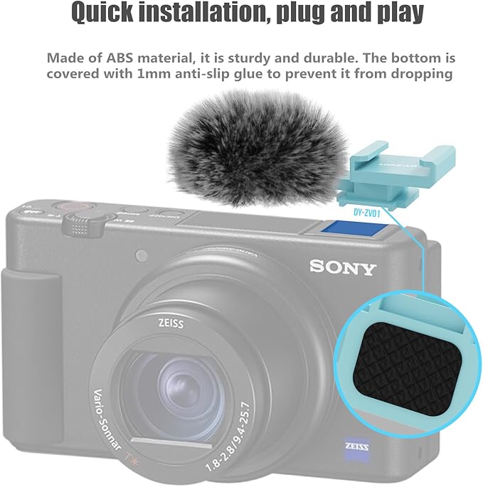 The 2-Piece Set of DY-ZV01 top Microphone Windproof Sponge Wool Cover Cold Shoe Accessories is Suitable for Sony Cameras ZV-1, ZV-1 II, ZV-1F, ZV-E10, ZV-E10M2 and ZV-E1 (DY-ZV01 2PCS)