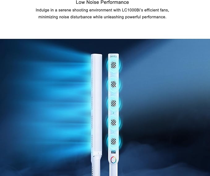 Godox LC1000Bi 100W Bi-Color LED Light Stick,11 Preset Effects, CRI 96 TLCI 96, 2500-8500K CCT, Onboard & App Control,Multiple Color Modes, W/Barndoor, for Vlog, Live Streaming,YouTube, Portraits