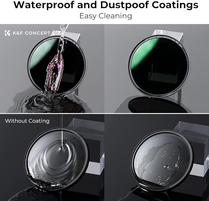 K&F CONCEPT 43mm Magnetic GND8 ND8 ND64 ND1000 Magnetic Basic Ring Camera Lens Filters Kit (5 Pack) -Optical Glass Neutral Density Filters Kit with 28 Multi-Layer Coated (Nano-X Series)