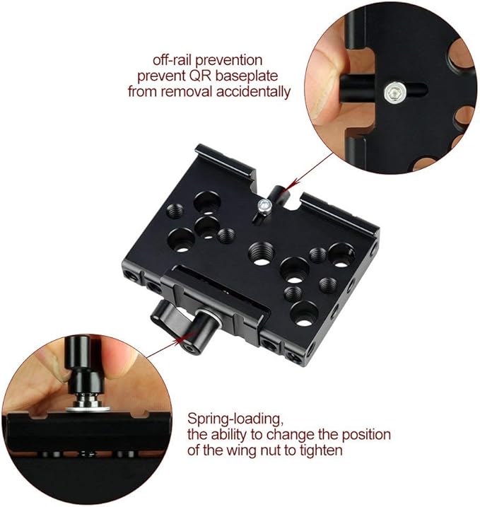 NICEYRIG Quick Release Base Plate Compatible with Manfrotto 577, 501, 504, 701 for DSLR Camera 15mm Rail Support System