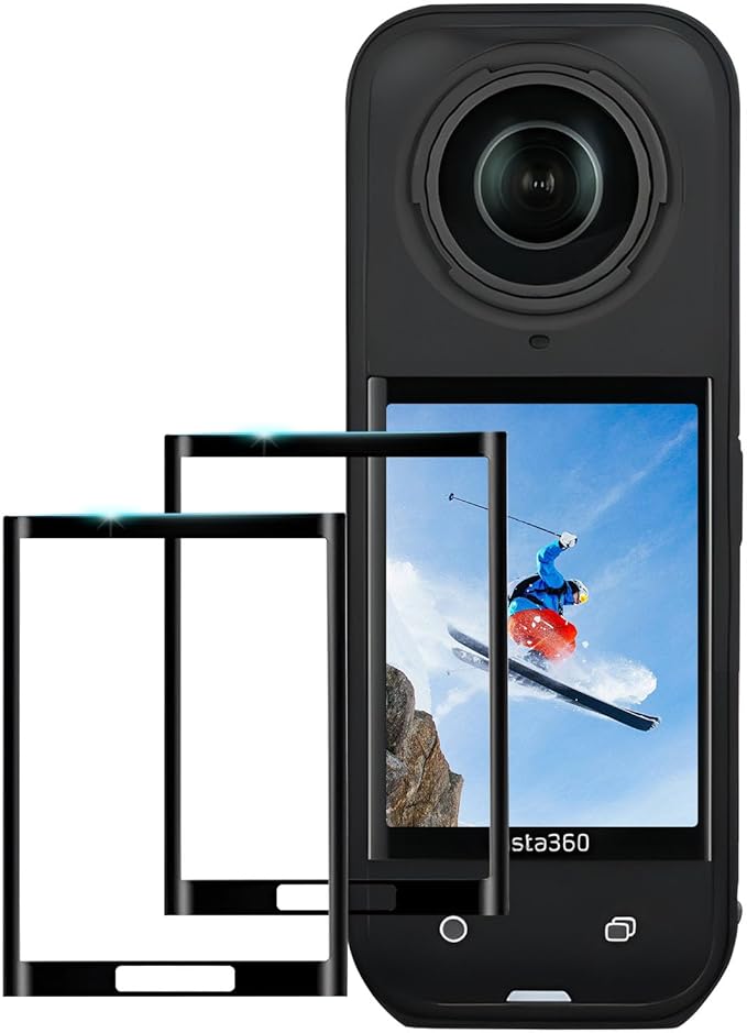 Screen Protector for Insta360 X5 Accessories (2 Pack), Tempered Glass LCD Display Film Screen Protective Cover for Insta 360 X5, Ultra Thin High Definition Full Coverage Anti-Scratch