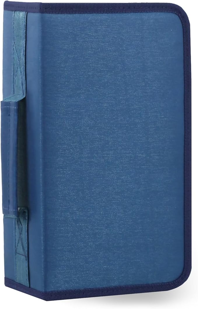 DVD Case CD Storage,128 Capacity CD Cases Holder DVD Storage Case Holders CD DVD Disc Case Storage Wallet Binder for Car Home Office Travel (128 Blue)