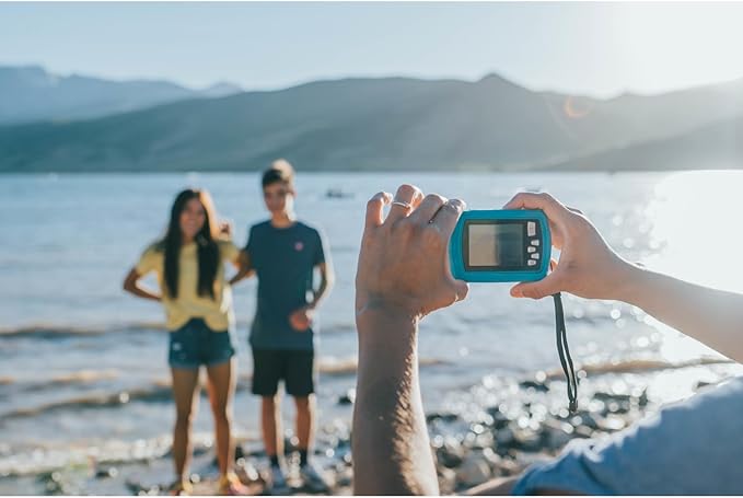 Polaroid IS048 Waterproof Instant Sharing 16 MP Digital Portable Handheld Action Camera, Teal