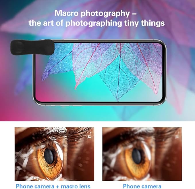 Phone Camera Lens, 6 lenses+ LED Light+ Remote Shutter+ Tripod, 18X Telephoto Zoom/Wide angle/Macro/Fisheye/CPL/Kaleidoscope camera lens kit for iPhone Xs X XR 8 7 6 Plus Samsung and Android
