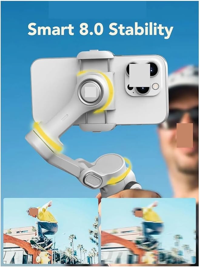 Compatible for AOCHUAN Smart X2 Handheld Gimbal 3 Axis Stabilizer Built-in 20cm Extension Rod LED Display Phone Holder Smartphone