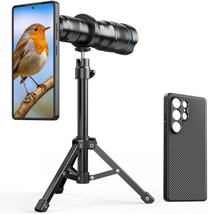 APEXEL 36x Telephoto Lens Compatible with Samsung Galaxy S25 Ultra | Photography for Travel, Birdwatching, Exploration | Kit with Sturdy Metal Tripod and Threaded Phone Case